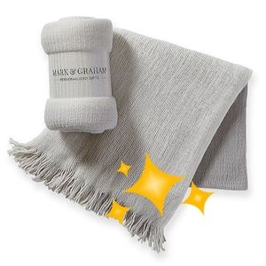 Mark & Graham Colorblock Gray and Ivory Throw